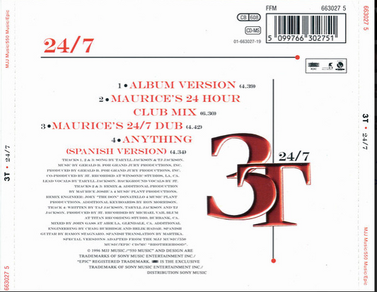 3T - Michael Jackson 24/7 4 Track European CD Single