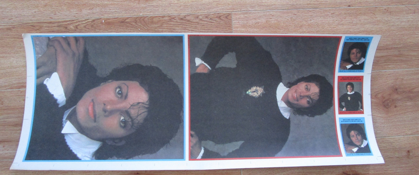 Michael Jackson Official Topps Uncut Sheet Of Stickers
