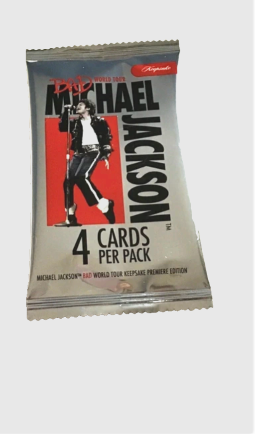 Michael Jackson 1 Official Pack of BAD World Tour Keepsake With 4 Trading Cards