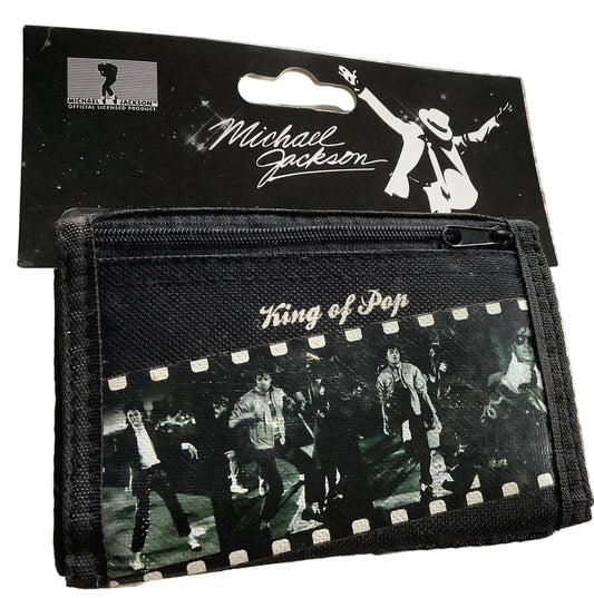 Michael Jackson Official Pigna Black wallet with 'King Of Pop’ branding on a quilted surface