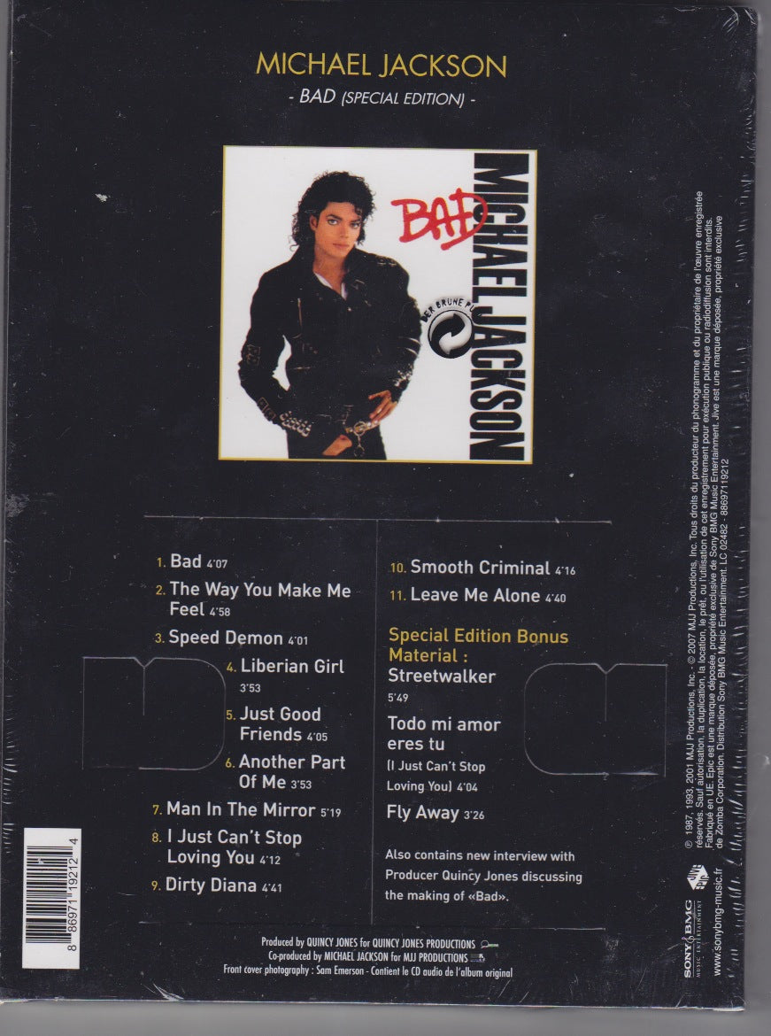 Michael Jackson BAD Special Edition 'Disc D'Or' Gold Award Vintage CD -  MJJCollectors_Store